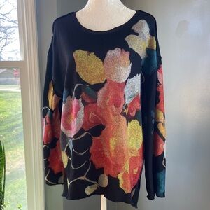Lily London Floral Oversized Knit Sweater